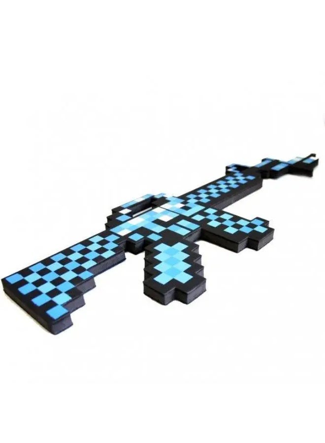 REZZOSS Pixel Machine Gun Toy 62cm – Blue Diamond EVA Foam Rifle for Kids | Minecraft Style Cosplay Weapon & Costume Prop Foam Gun | Soft Lightweight Safe Toy Gun for Pretend Play | Birthday Eid Ramadan Gift for Boys & Girls - Image 5